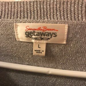 sparkly silver sweater, L, Samantha Brown Getaway
